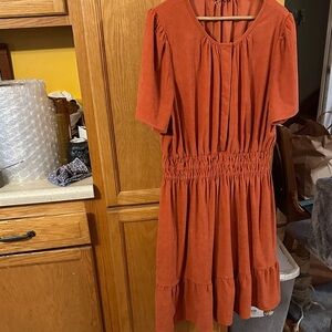 Chic Soul Auburn Smocked Dress